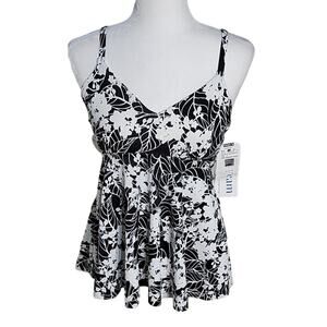 Upstream Floral Tankini Swim Top Underwire Womens Size 6 NEW